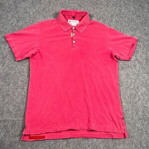 Robert Graham Jeans Red‎ Short Sleeve Collared Cotton Polo Shirt Men's Size XL